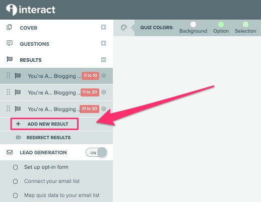 setting scores for quiz results