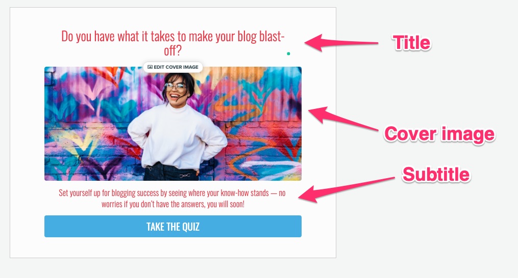 customize the quiz cover