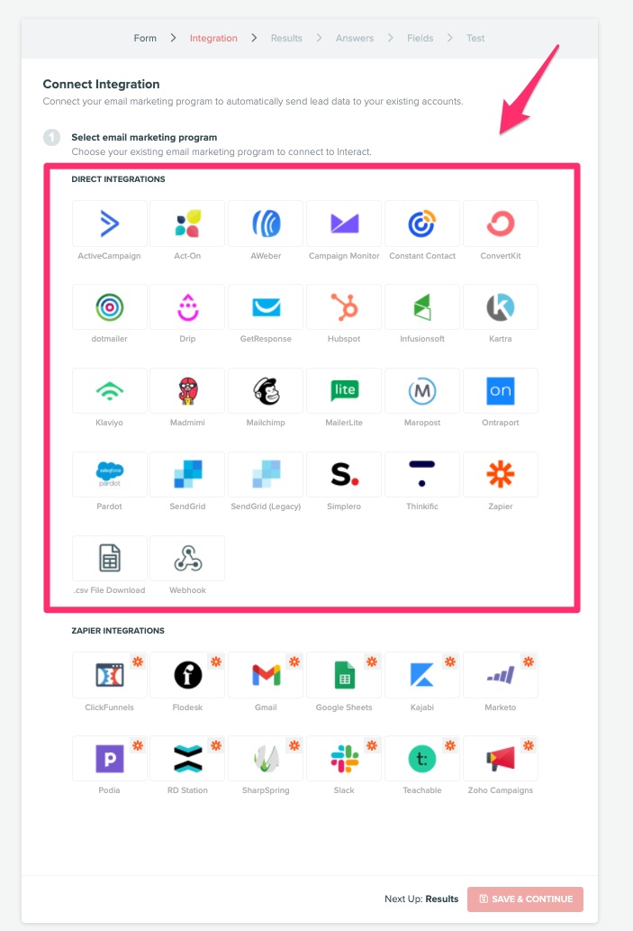 integrate with email marketing services