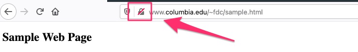 http is marked in Firefox by a padlock icon with a slash through it