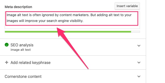 how to add a meta description in Yoast