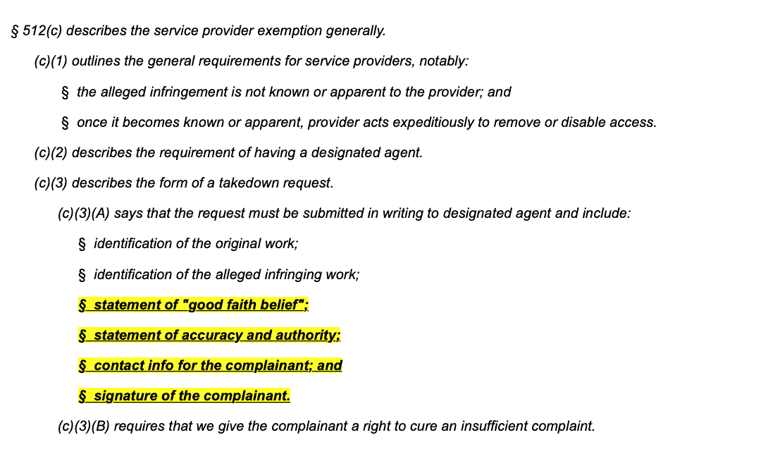 DMCA notice - missing information
