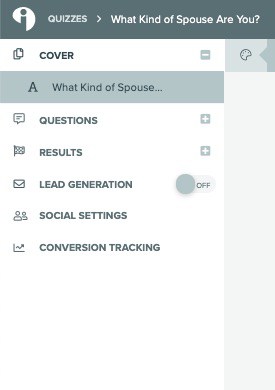 interact quiz builder menu