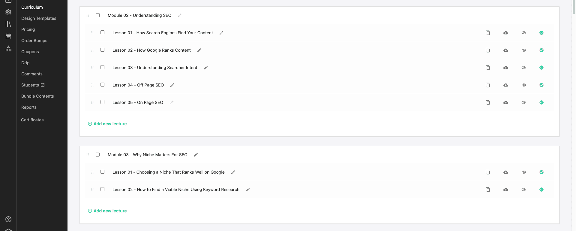 画像04-教えることができるvs考える Teachable's course builder