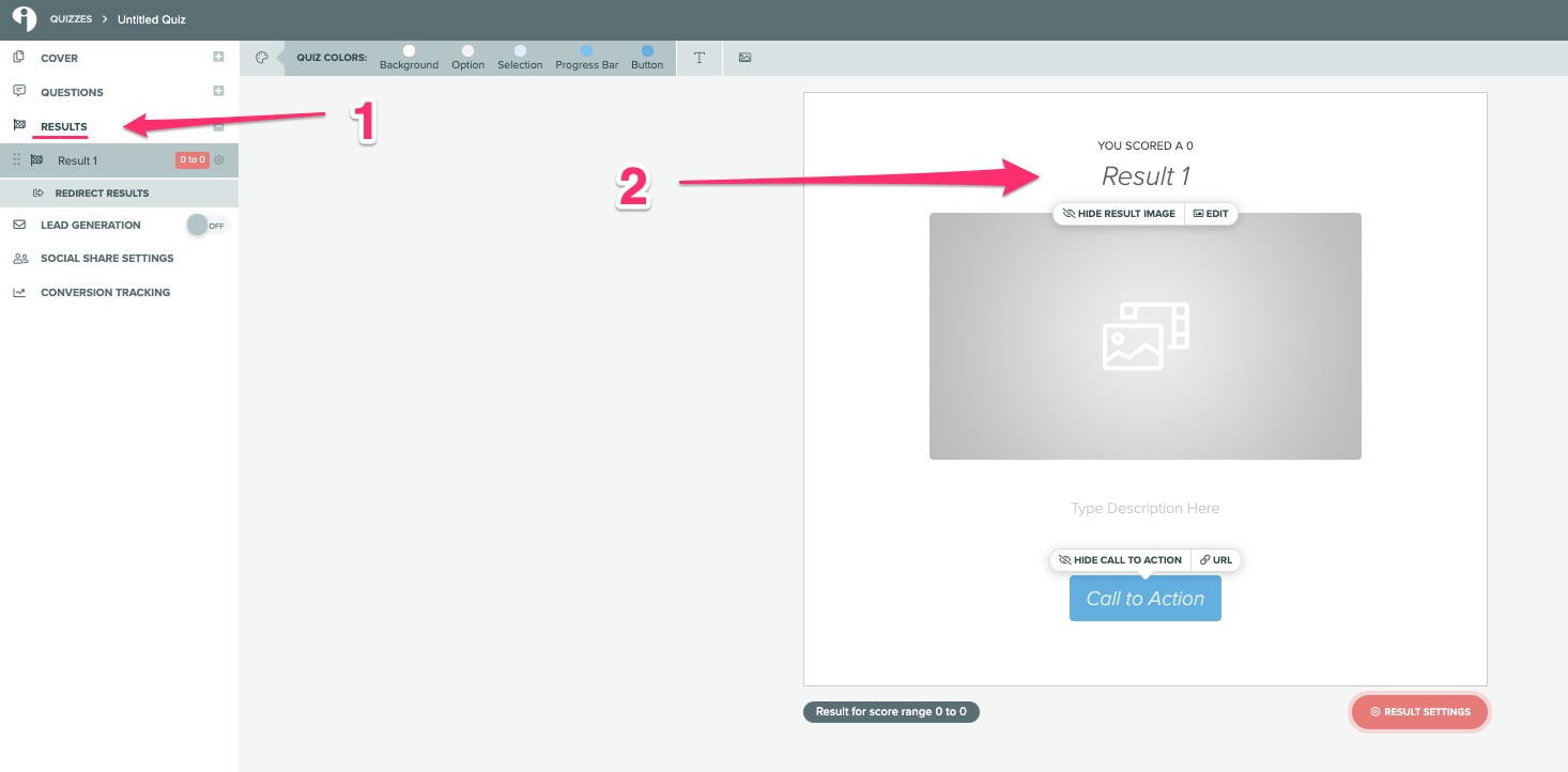 creating quiz results