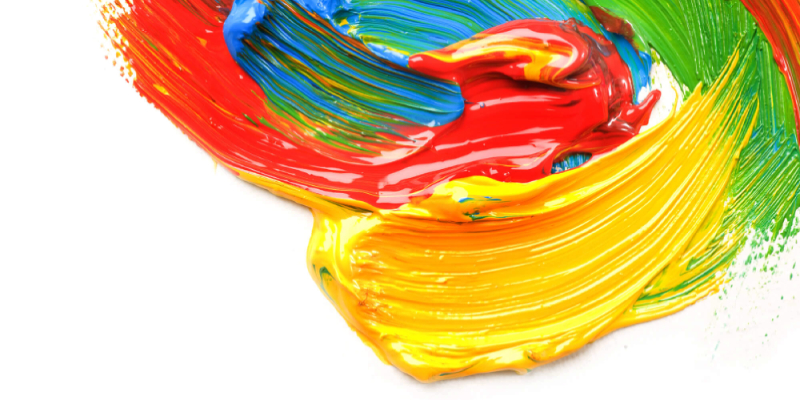 warna yang berbeda dari cat dicampur