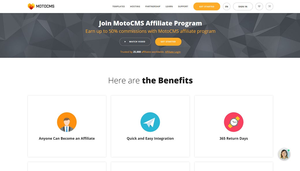 البرامج التابعة لمدونين تصميم الويب - MotoCMS