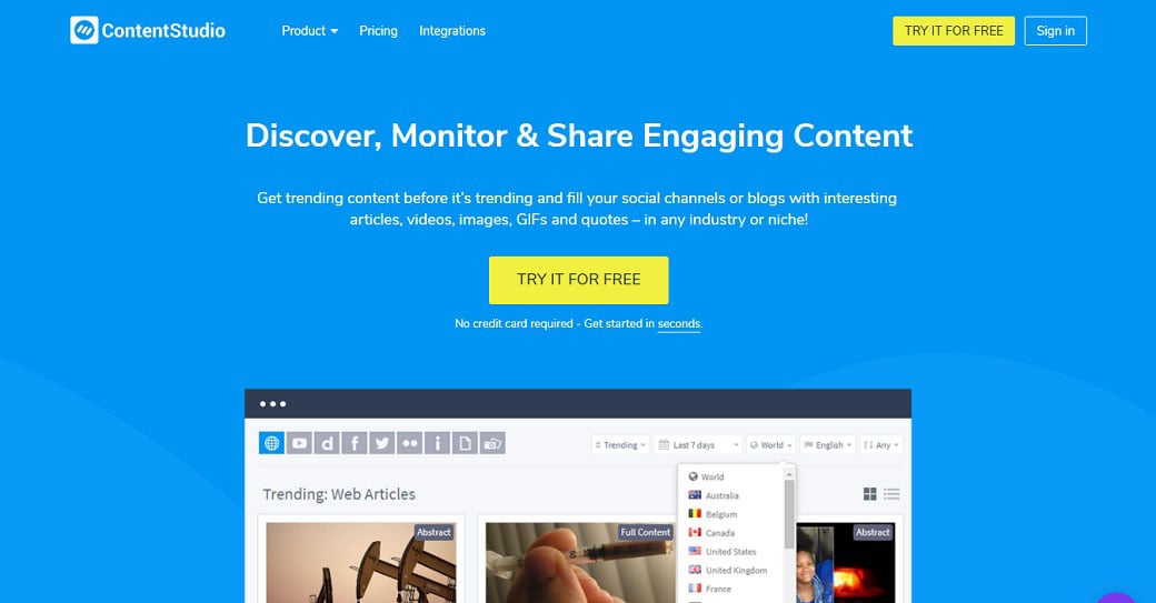 Immagine alternativa a BuzzSumo ContentStudio Alternativa a BuzzSumo