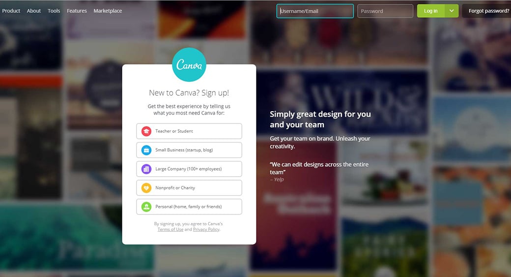 Бесплатный маркетинговый инструмент Canva