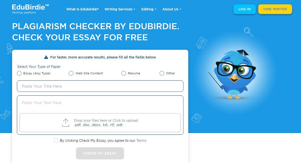 Программа для обнаружения плагиата Edubirdie