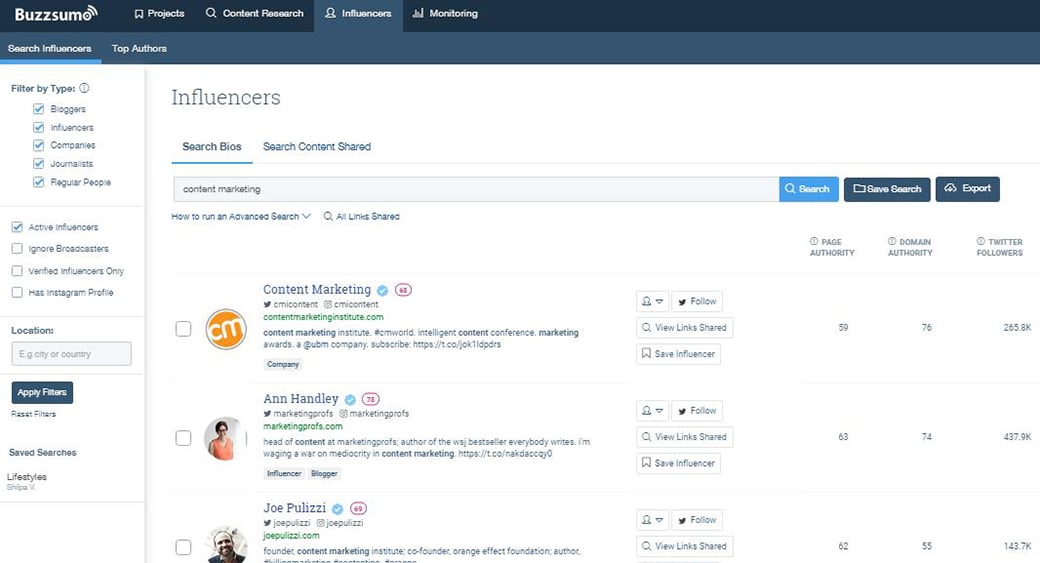 controlla Influencer sull'immagine di Twitter