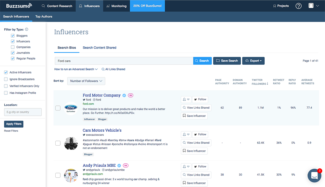 influencer marketing con BuzzSumo