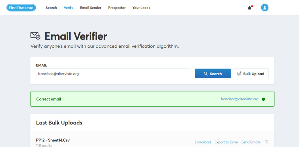 FindThatLead - верификатор электронной почты