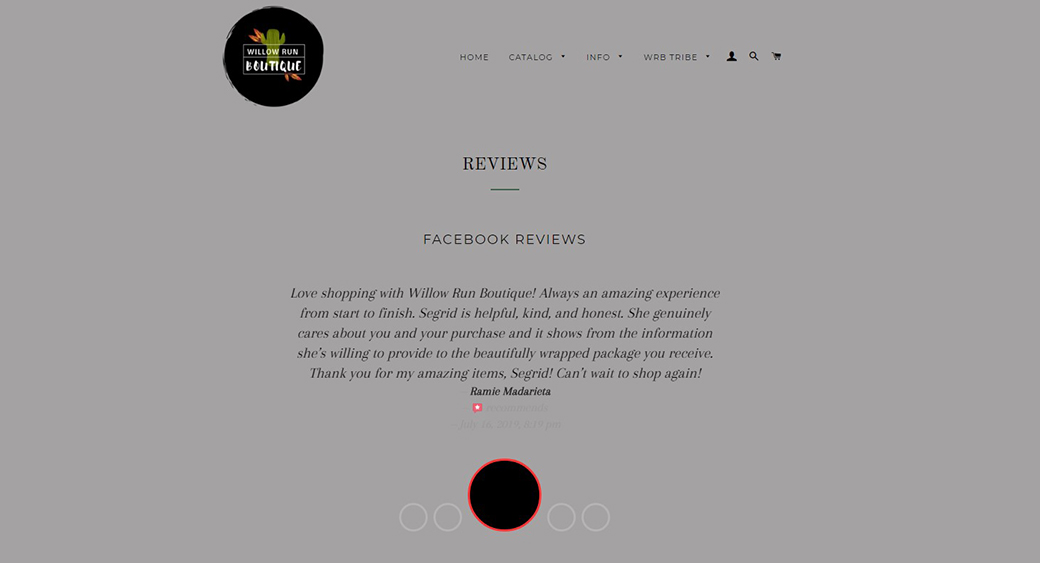 Комментарии пользователей Facebook на сайте willowrunboutique