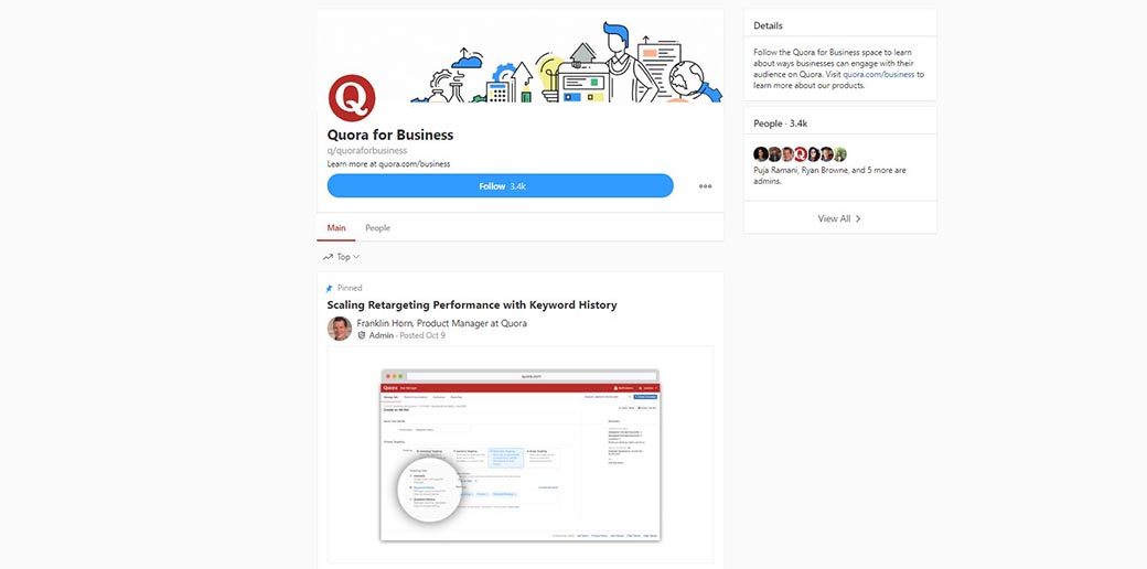 quora - использование рекламы для бизнеса