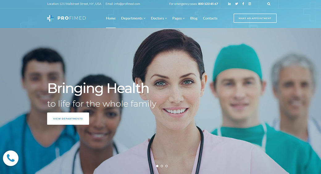 قالب موقع أزرق