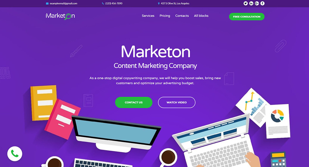 قالب موقع أرجواني