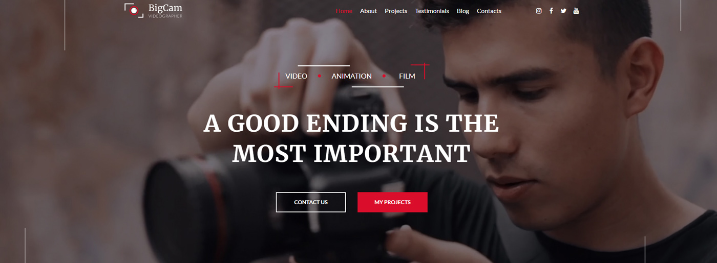 Progettazione di siti web per videografi