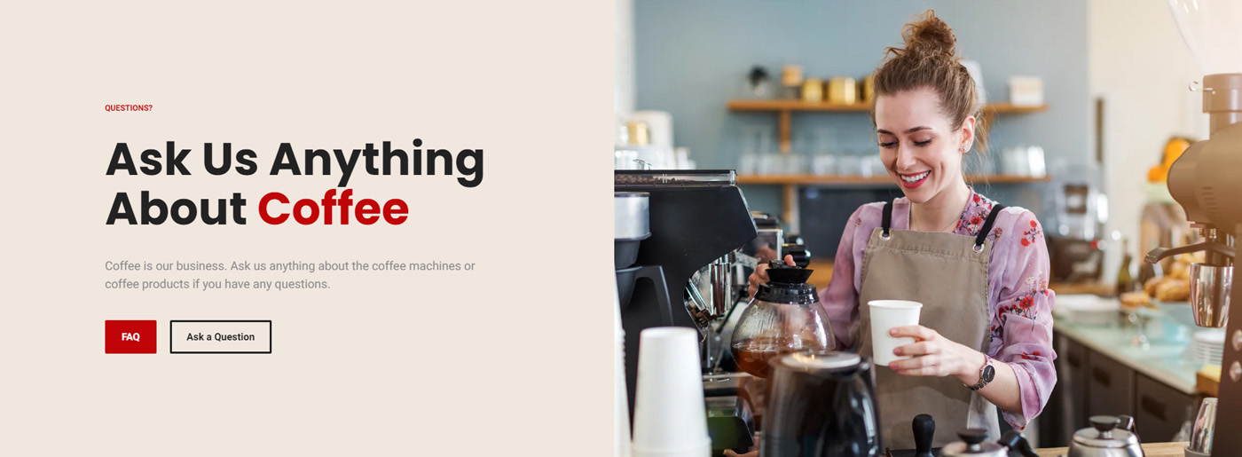 Sito web per il noleggio di macchine da caffè