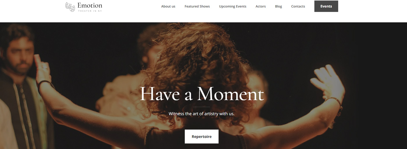 Progettazione del sito web del teatro