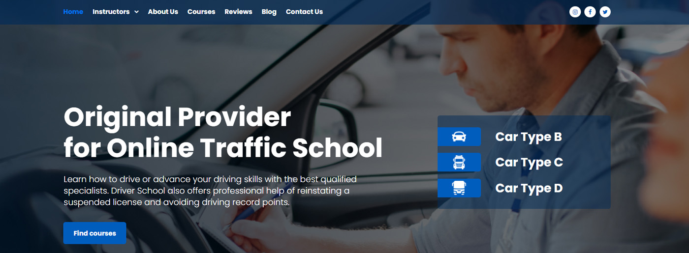 Progettazione di siti web per istruttori di guida