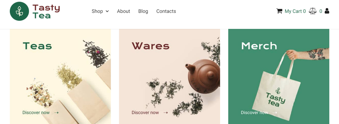 Sito web del tè gustoso