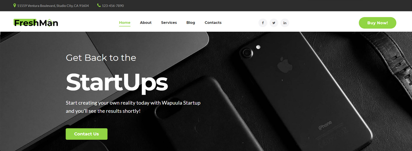 بدء موقع الشركة