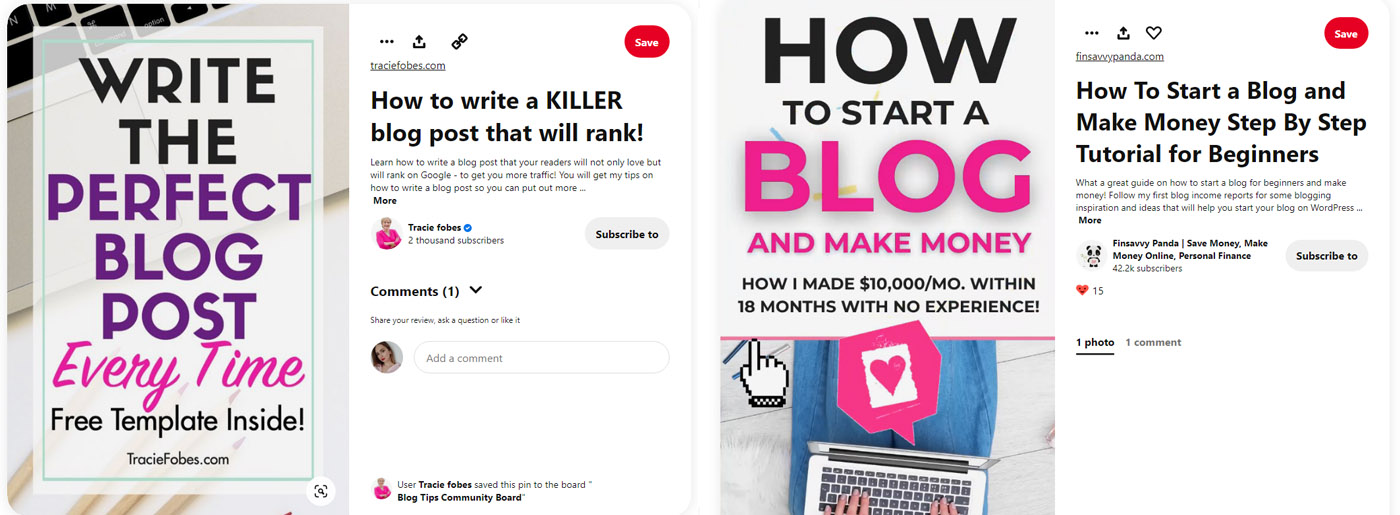 Pinterest สำหรับบล็อกโพสต์