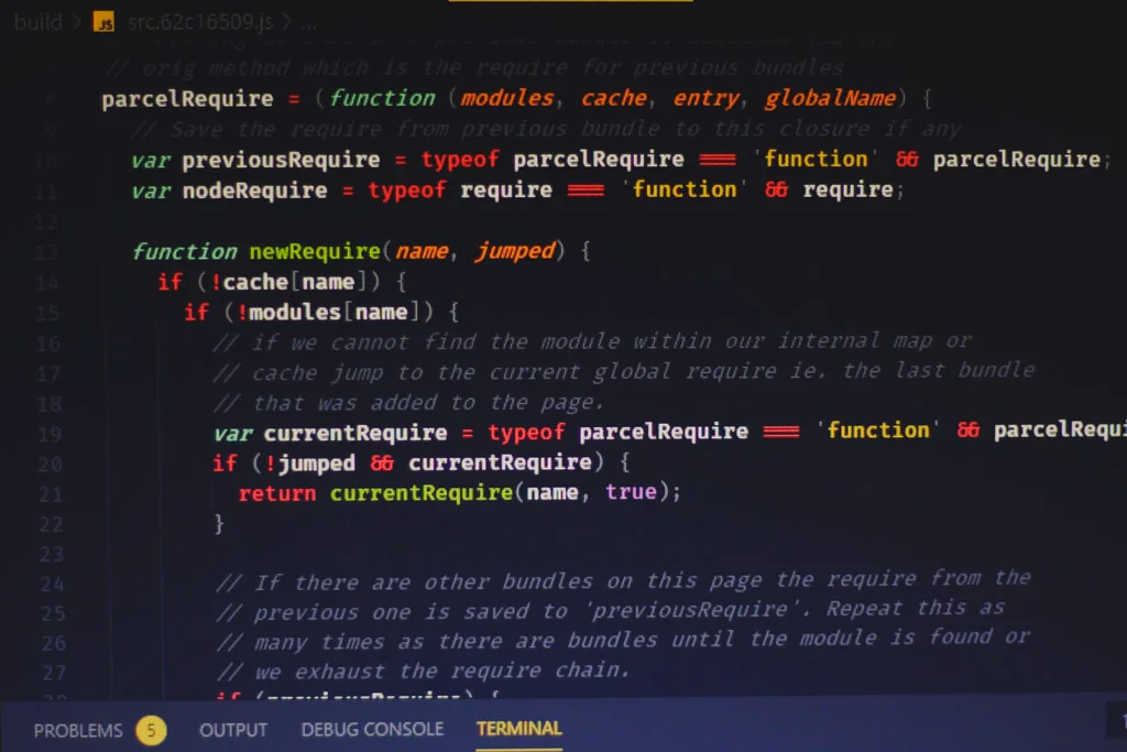 Javascript sullo schermo di un computer