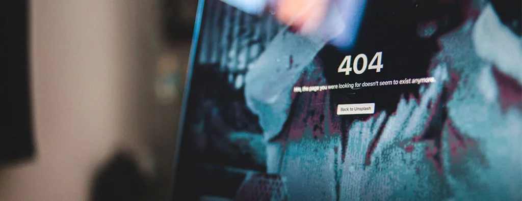 bir dizüstü bilgisayarda bir 404 sayfa