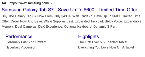 PPC ajouter sur google pour une tablette Samsung