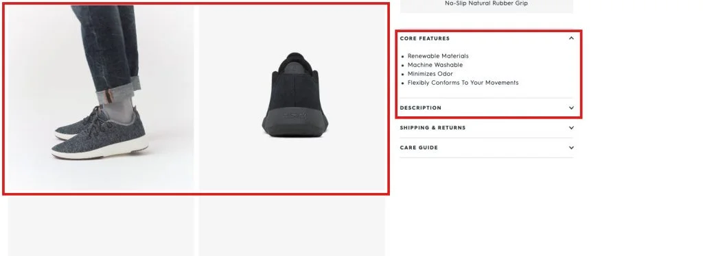 page de produit mettant en évidence un excellent produit Description