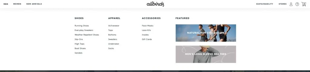 Site Web de tous les oiseaux avec panneau de navigation abaissé