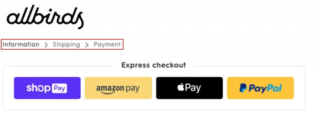麵包屑導航在結帳頁面上突出顯示