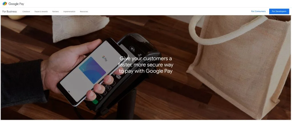 Pagina iniziale di Google Pay