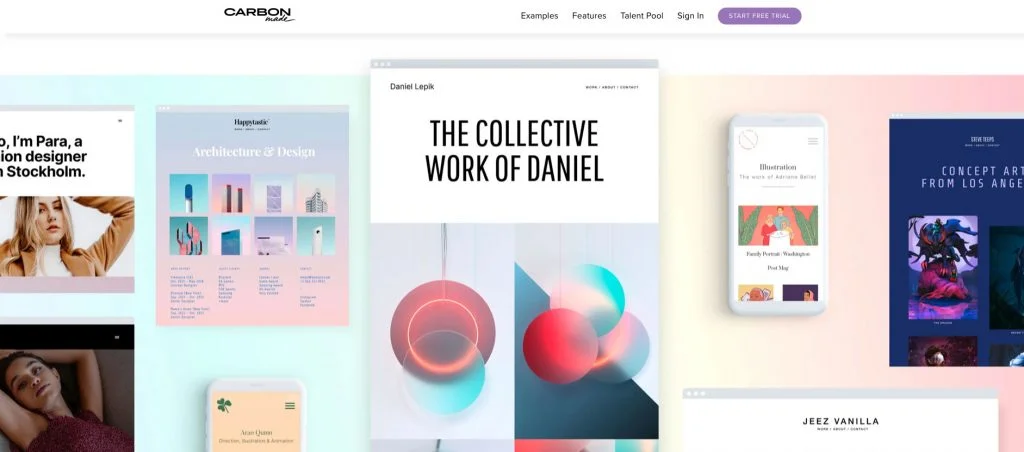 Homepage di Carbonmade