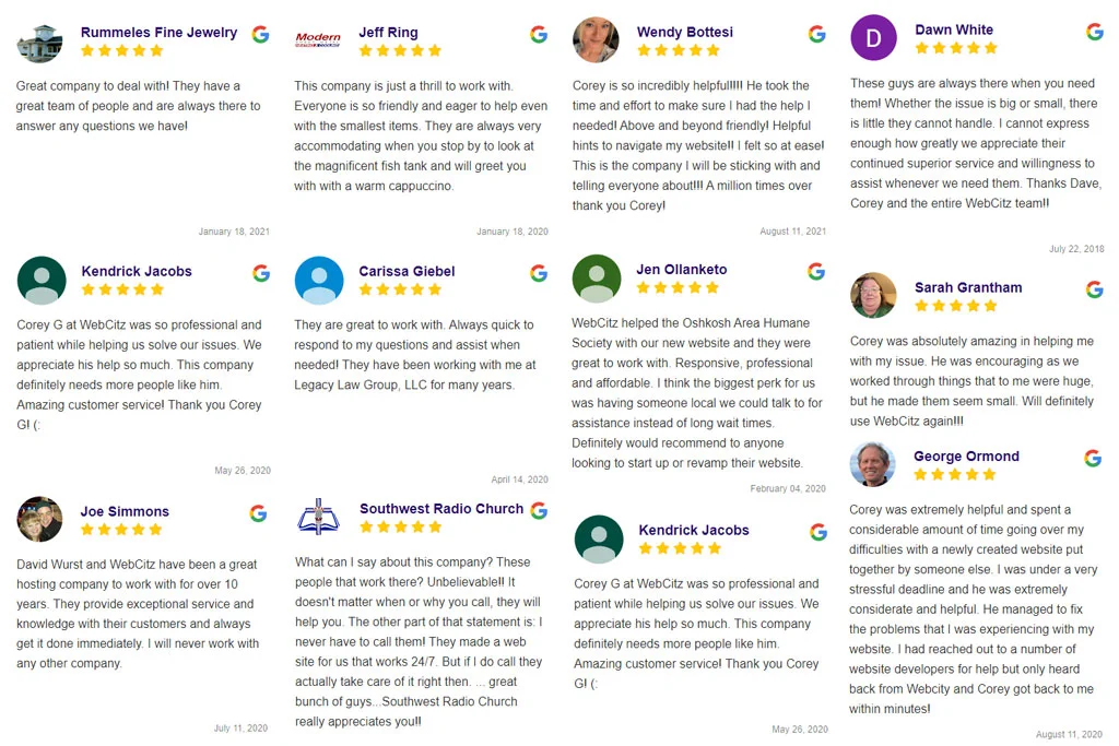 WebCitz Google Reviews