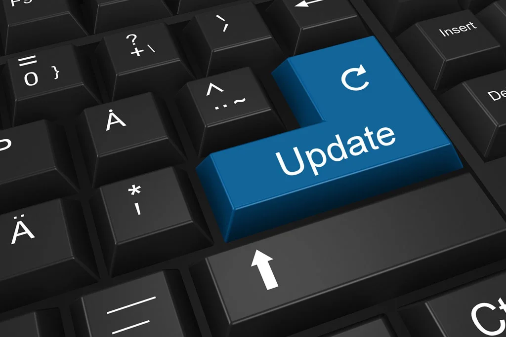 o tastatură cu un buton de actualizare