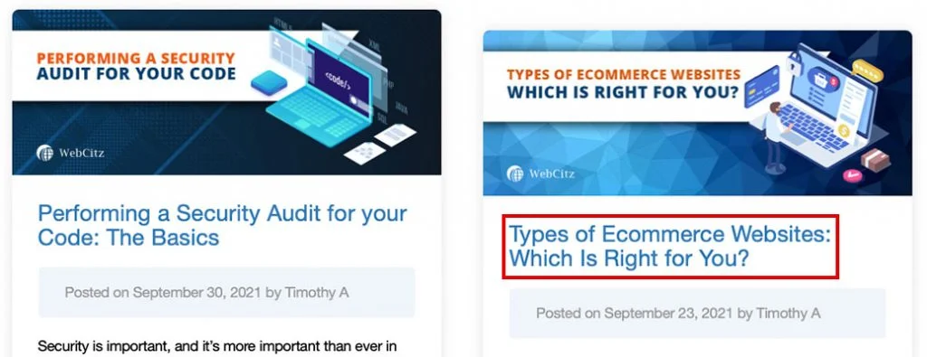 WebCitz 블로그 제목 강조