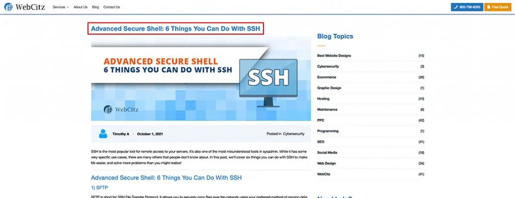 WebCitz 블로그 제목 강조