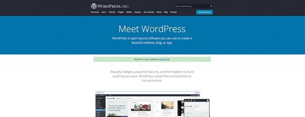 WordPress ana sayfası