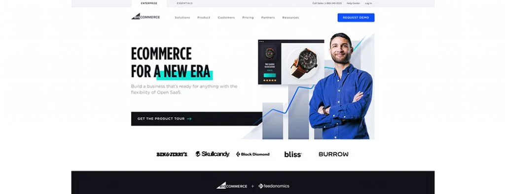 Homepage di BigCommerce