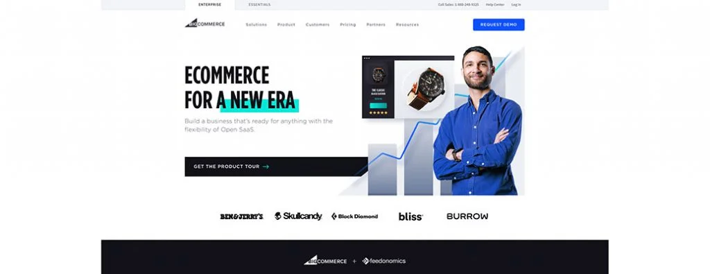 Homepage di BigCommerce