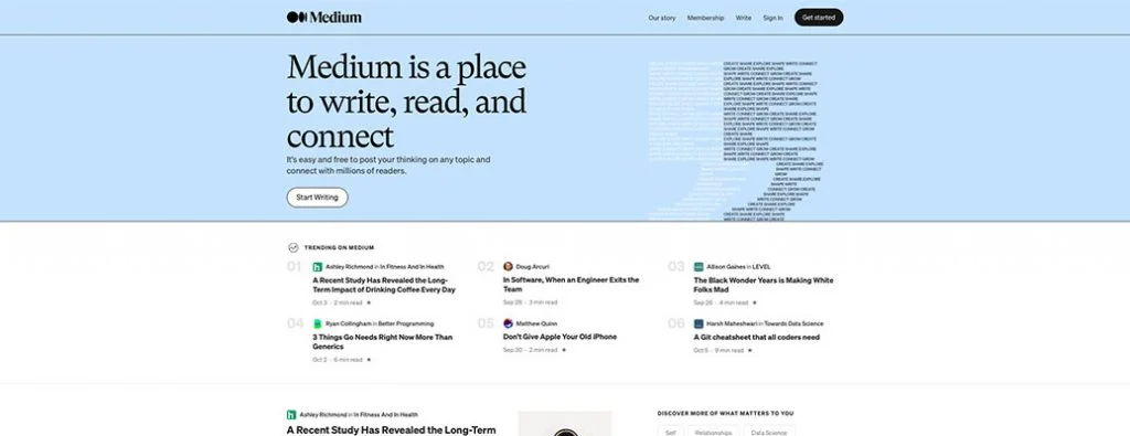 Page d'accueil moyenne