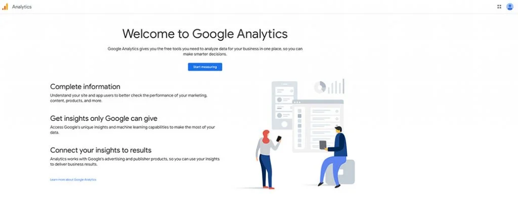 GoogleAnalyticsのホームページ