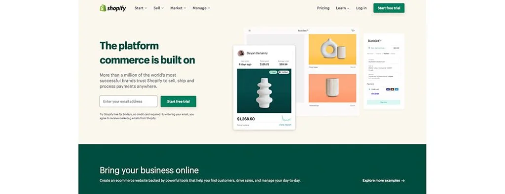 Shopify Ana Sayfası