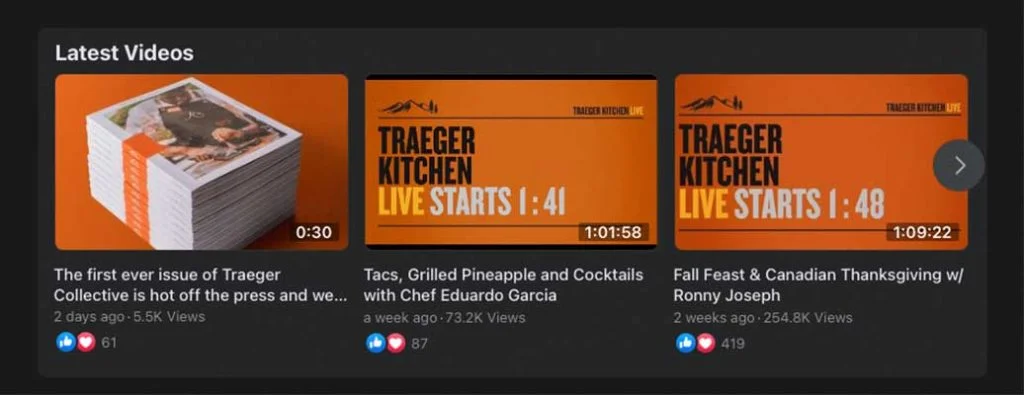 Trager 在 Facebook 頁面上發布視頻