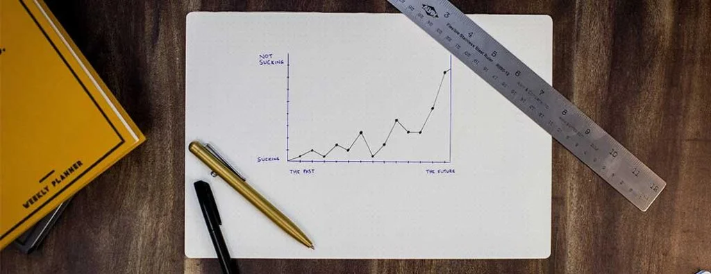 un graphique linéaire dessiné sur un morceau de papier