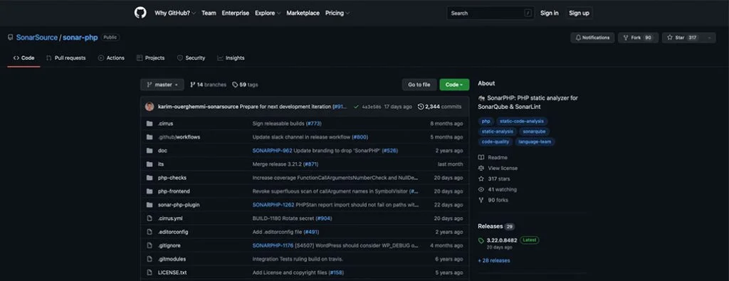 GitHub의 SonarPHP