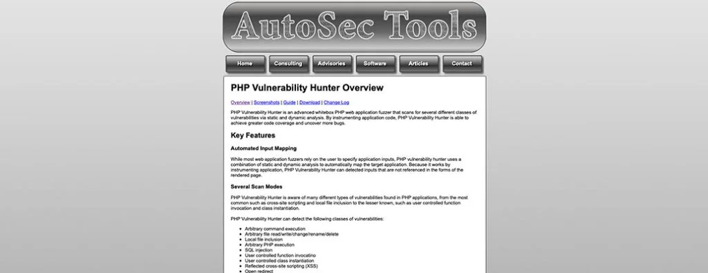 PHP 취약점 헌터 다운로드 페이지